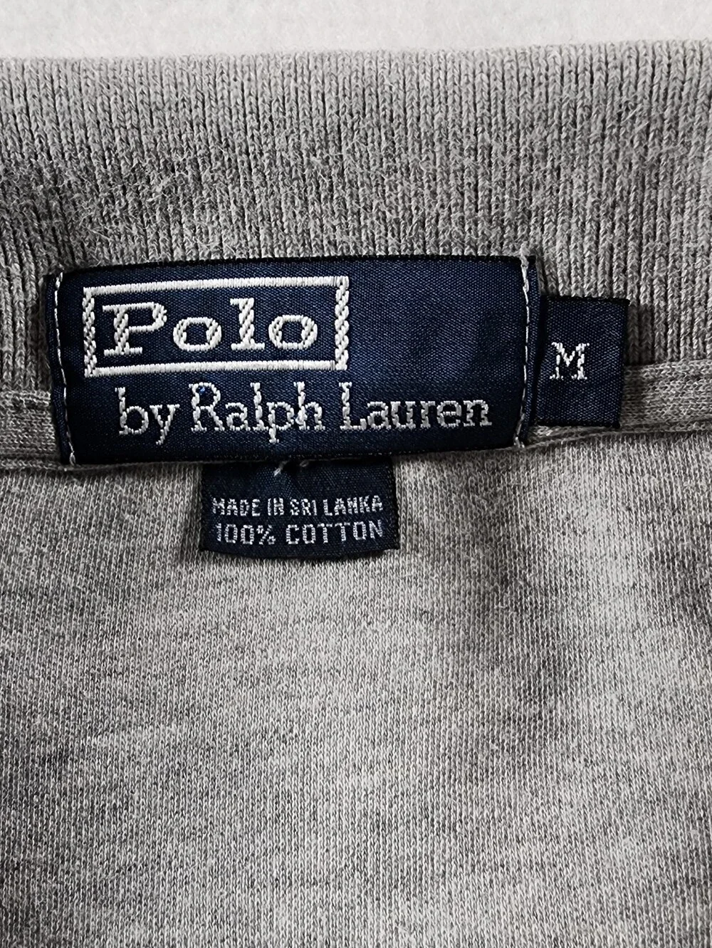Vintage Polo Ralph Lauren Interlock Cotton Polo Shirt Gray Men's M 90s Y2K
